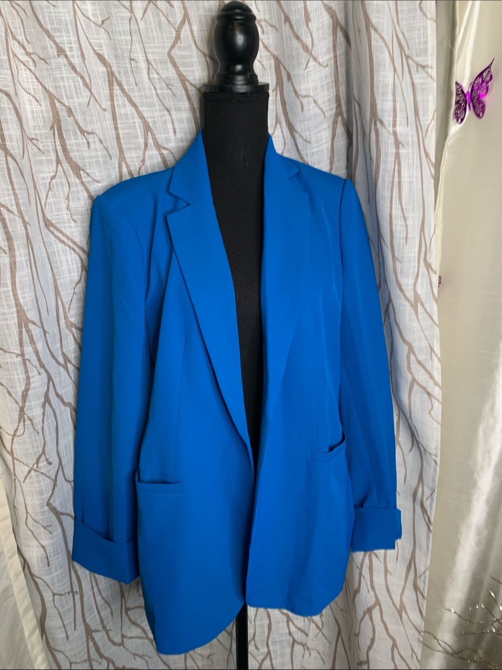 Electric Blue Open-Front Blazer